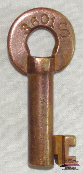 D&Rgrr - Denver & Rio Grande Railroad Brass Switch Key W/Large Serif Letters Railroadiana